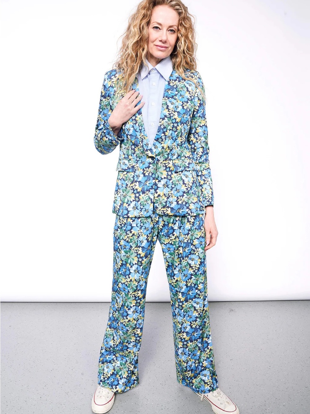 Wildfang CarnationNavy Multi Floral Blazer and Trousers